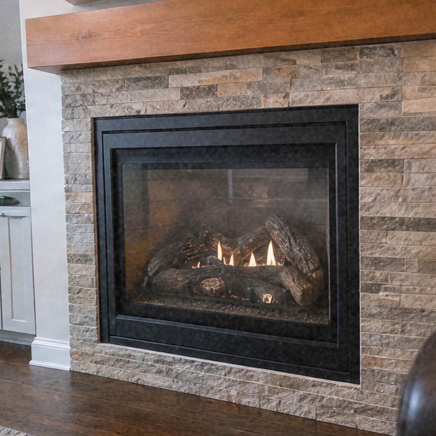 Beautiful gas fireplace